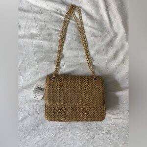 Windsor Tan Woven Chain Shoulder Bag